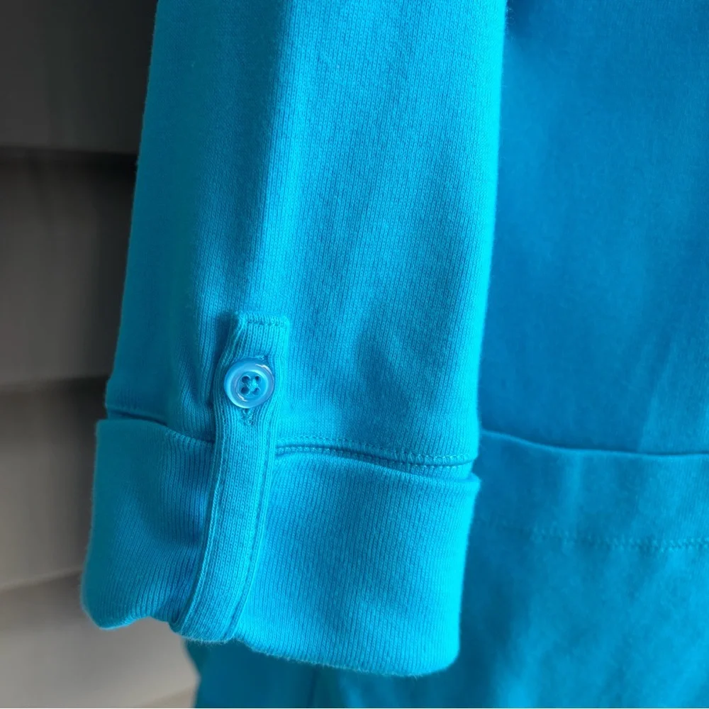 •Kim Rogers• NWT Turquoise Open Front Cotton Cardigan - Size XL - Picture 4 of 9